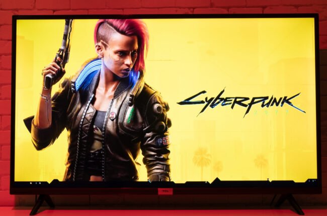 Sao Paulo, Brazil – 30/10/2020. Cyberpunk 2077 screen on PS4 console. Cyberpunk is one of the most anticipated games of all time.